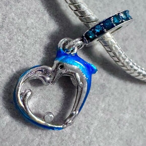 Dolphins In Love Charm fits‎ PANDORA - Picture 1 of 7